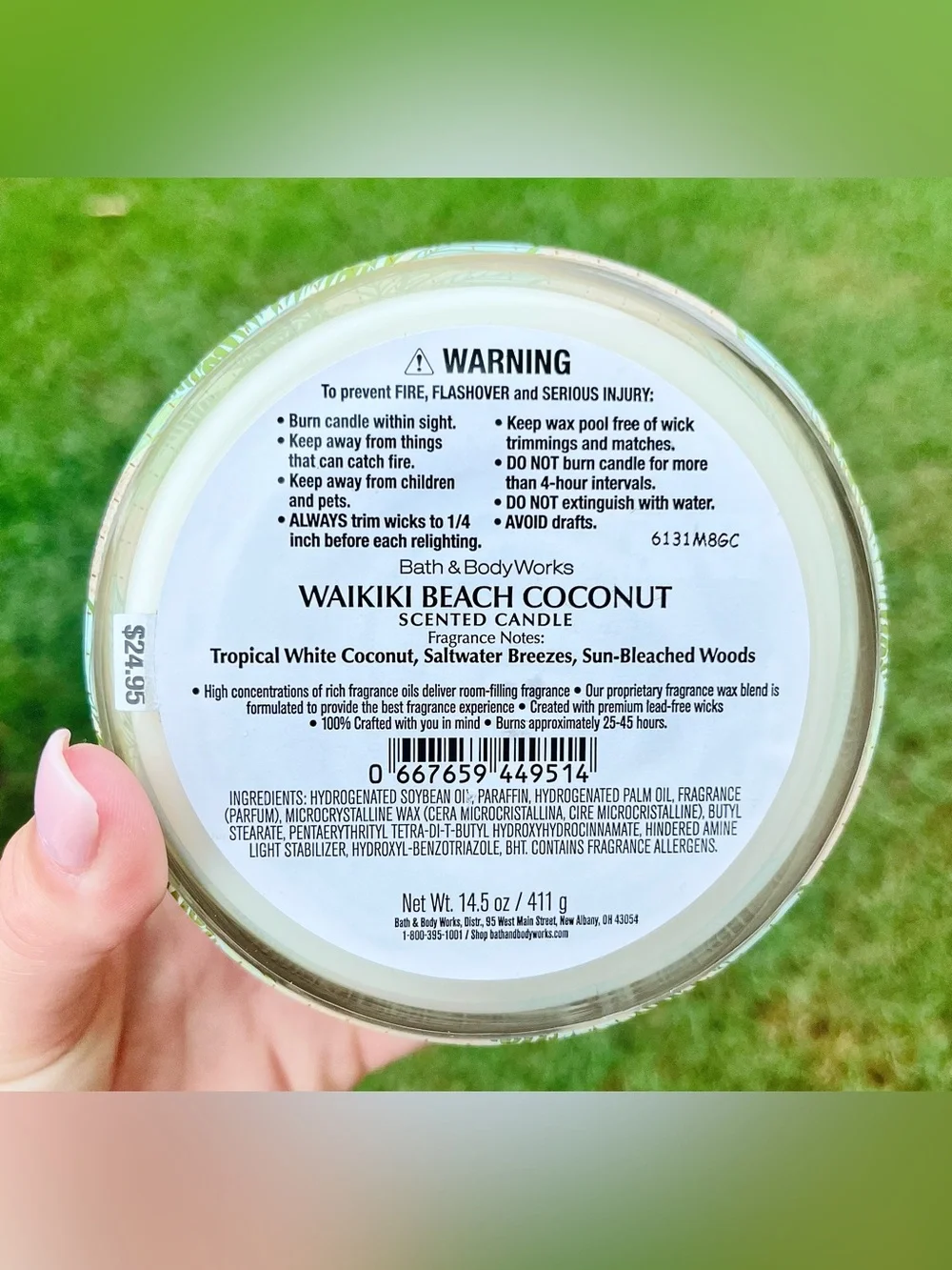 Bath & Body Works Waikiki Beach Coconut 3 Wick Candle